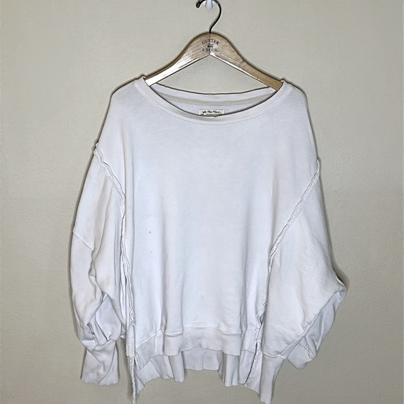 We The Free Pullover Sweatshirt White Long Sleeve Womens Size Large - Picture 4 of 9